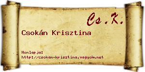 Csokán Krisztina névjegykártya