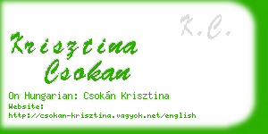 krisztina csokan business card