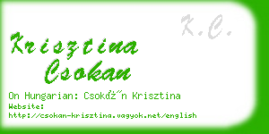 krisztina csokan business card